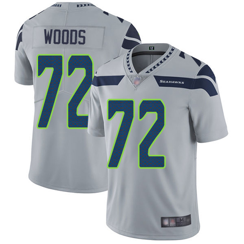 Seattle Seahawks Limited Grey Men Al Woods Alternate Jersey NFL Football #72 Vapor Untouchable->youth nfl jersey->Youth Jersey